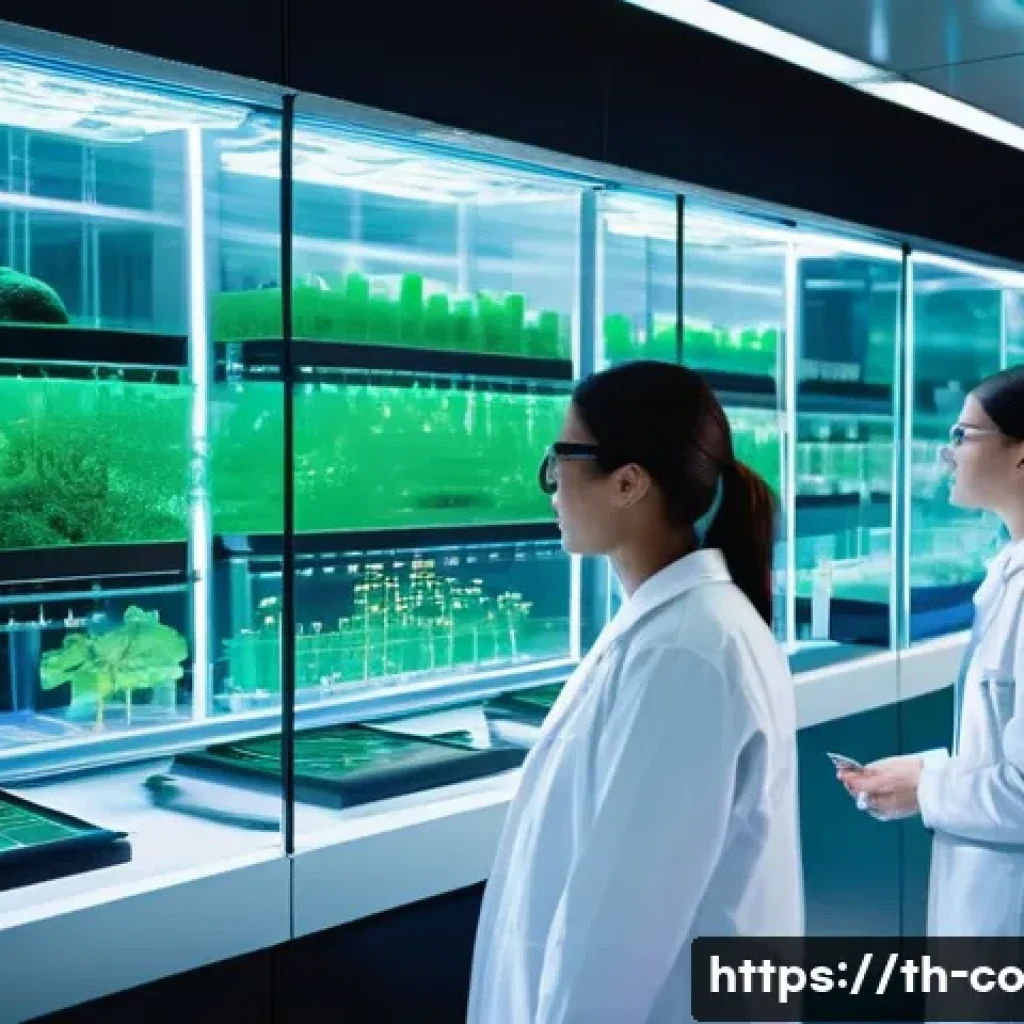 합성생물학의 산업적 추진 배경 - **Prompt:** A diverse group of scientists, both male and female, in a state-of-the-art synthetic bio...