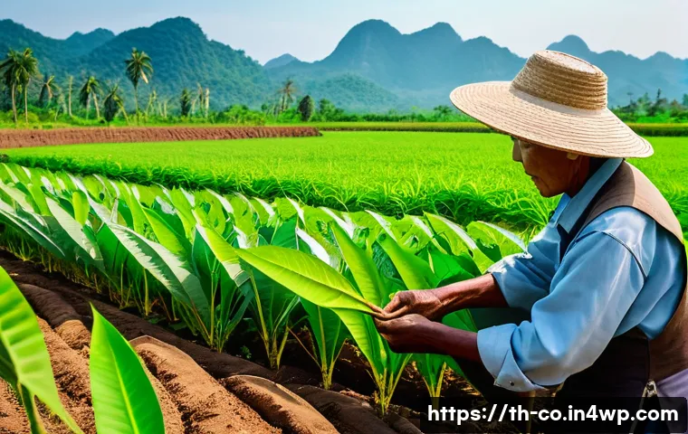 합성생물학의 사회적 영향력 분석 및 평가 - A vibrant Thai farmer’s field in northeastern Thailand showcasing genetically engineered cassava and...