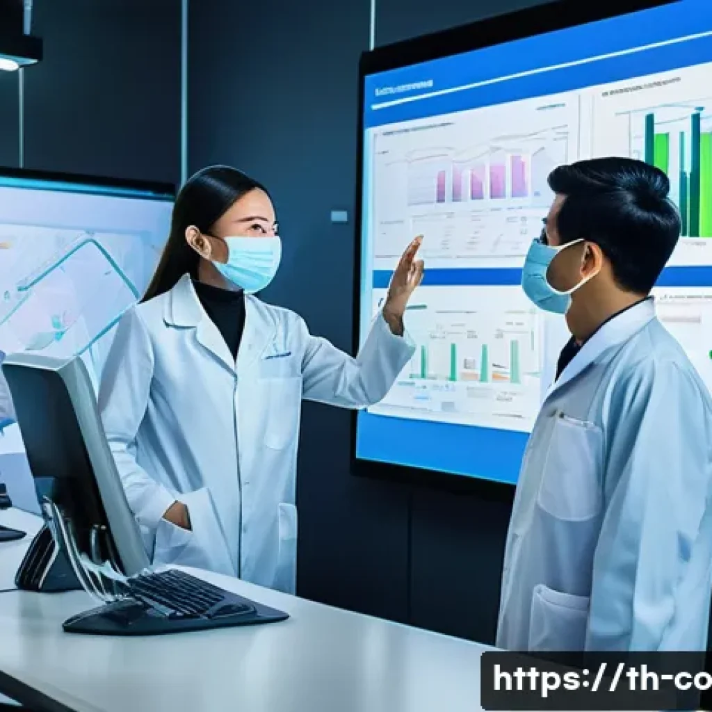 합성생물학 프로젝트의 팀 관리 방법 - A modern biotechnology laboratory team meeting in Bangkok, Thailand, showing diverse young Thai scie...