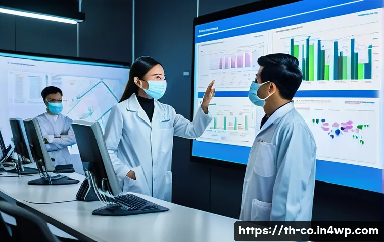 합성생물학 프로젝트의 팀 관리 방법 - A modern biotechnology laboratory team meeting in Bangkok, Thailand, showing diverse young Thai scie...