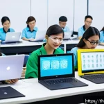 Home 23 합성생물학의 연구자 양성 프로그램 - A modern synthetic biology training classroom in Thailand featuring a diverse group of young adult s...
