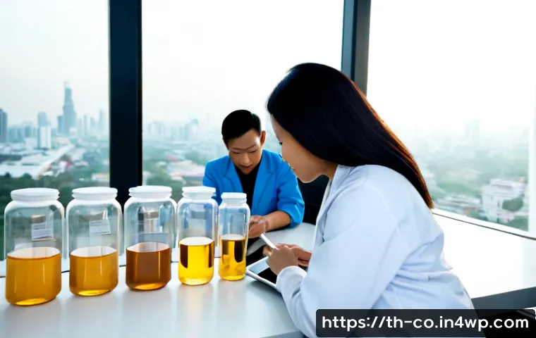 Home 17 합성생물학의 비즈니스 모델 및 상용화 전략 - Photorealistic Thai biotechnology startup team in a clean modern laboratory, diverse Thai scientists...