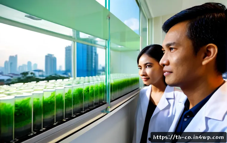 Home 29 합성생물학의 사회적 영향력 분석 - Photorealistic biotechnology laboratory in Bangkok, Thailand, a diverse team of Thai scientists and ...